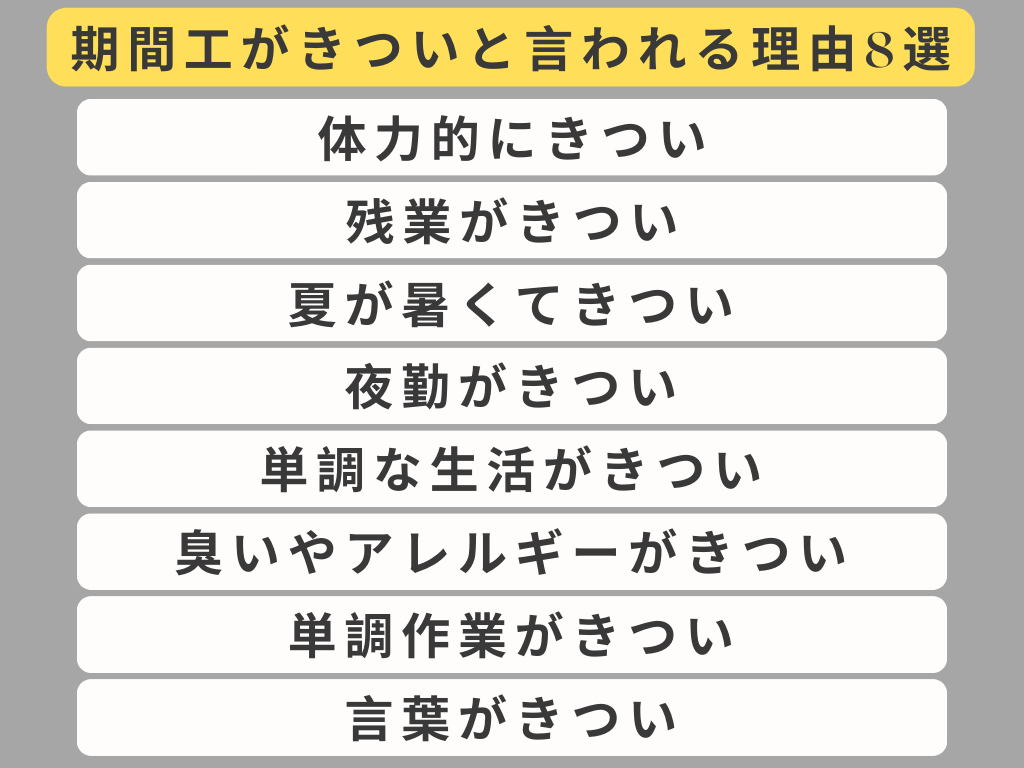 期間工がきついと言われる理由と対処法を人事が解説！